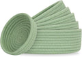 Small Shelf Storage Baskets for Organizing, 6 Pack Round Cotton Rope Bins by Cazzon