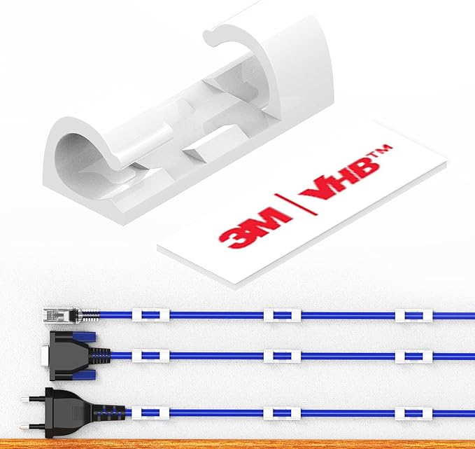 Cable Clips with Strong Self-Adhesive, XIAOXI Cord Organizer Cable Management by ProfessionalCableManager