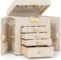 TORIBIO Jewelry Box for Women, Leather Jewelry Organizer by TORIBIO