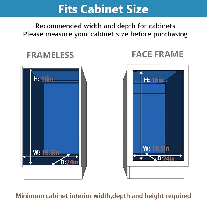 LOVMOR 2 Tier Individual Pull Out Cabinet Organizer 17" W x 21" D, Slide Out - Image 4