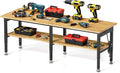 96” Adjustable Work Bench, 2-Layer Heavy Duty Workbench, 6000 LBS Capacity by Unknown