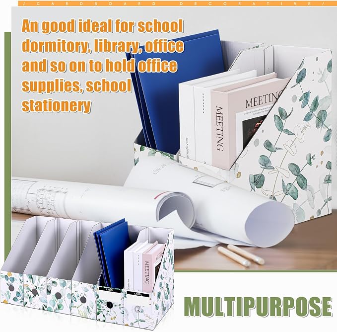 PerKoop 6 Pcs Magazine File Holder Foldable Decorative Cardboard File Folders 6 - Image 6