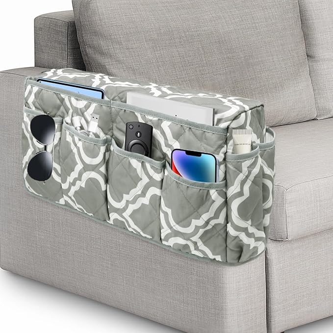 Remote Control Holder, Non Slip Bedside Armchair Caddy, Recliner Arm Caddy by DecorateYourLife