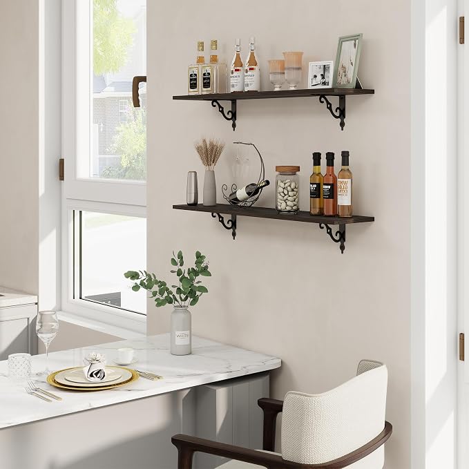 RICHFOCUS Floating Shelves for Wall Decor, 35.4W x 8D Shelves Set of 2 - Image 2