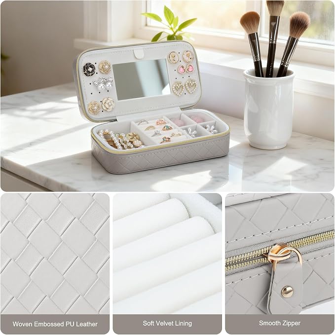 DesignSter Jewelry Organizer, Small Portable Travel Jewelry Storage - Image 4