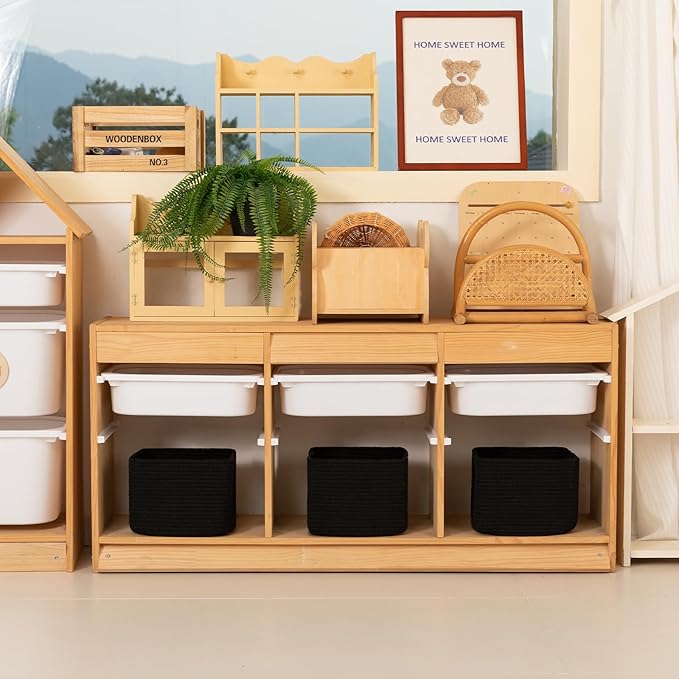 OIAHOMY 9”x9”x7” Storage Cubes, Cotton Rope Woven Baskets - Image 3