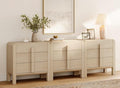 WAMPAT 3 in 1 9 Drawer Dresser for Bedroom, 94.5" Wide Mid Century Modern Wide by WAMPAT