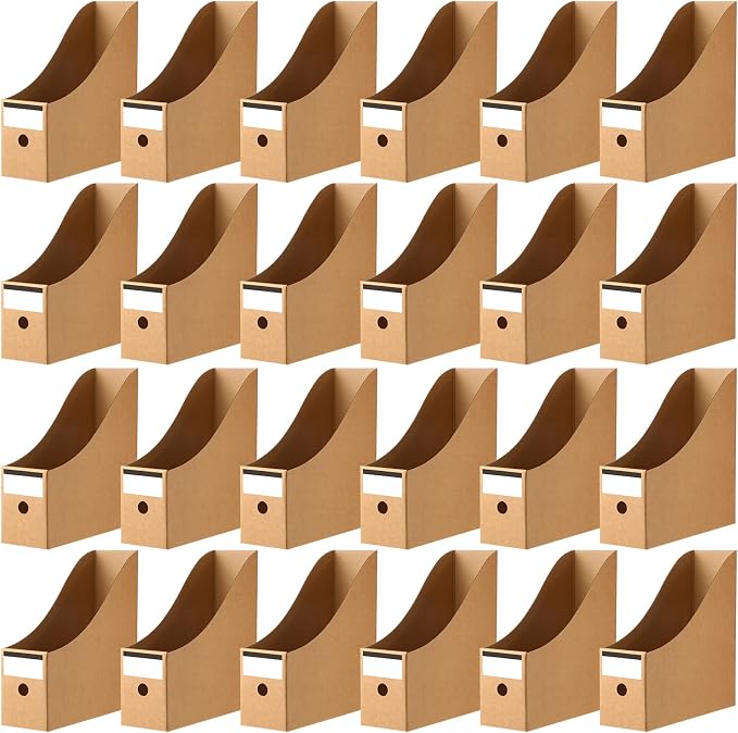 Thenshop 24 Pcs Cardboard Magazine File Holders Magazine Book Bin Box by Thenshop