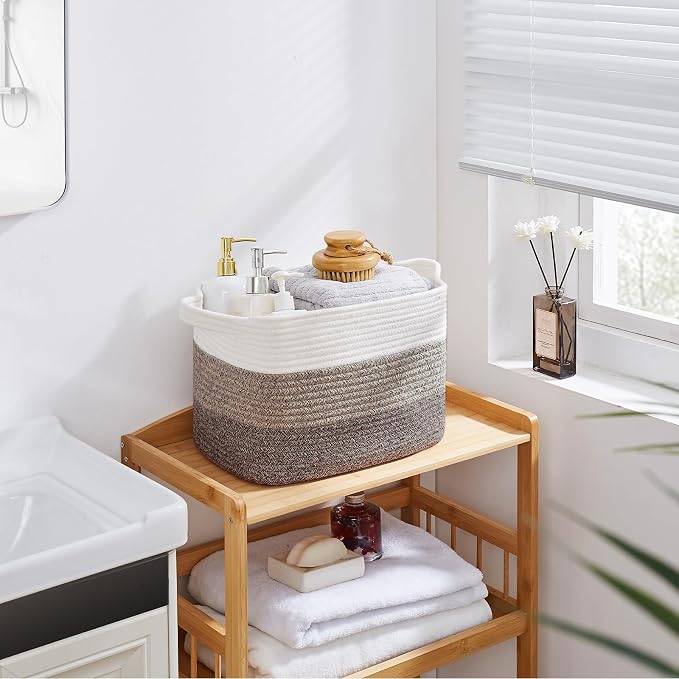 Storage Baskets for Organizing, Woven Baskets for Shelves, Rectangle Decorative - Image 8