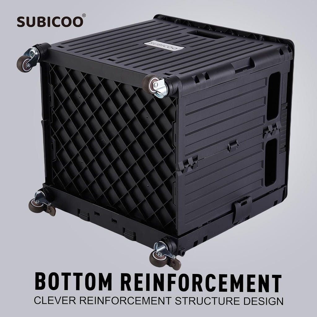 SUBICOO Folding Utility Cart Portable Rolling Crate Handcart Shopping