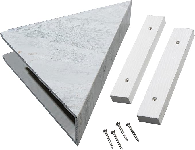 Palisade Vinyl Waterproof Corner Shower Shelf in Polar Frost by PalisadeWallTilesandPlanks