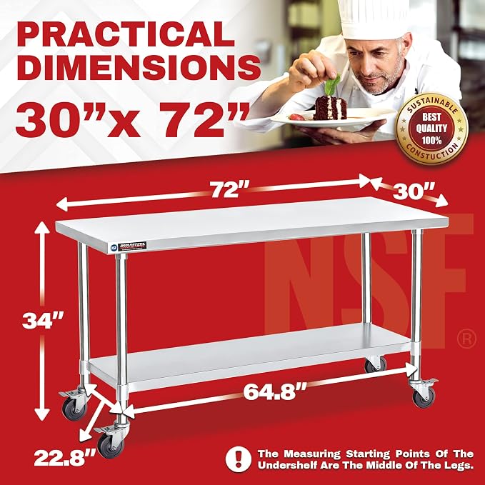 DuraSteel 30x72 NSF Stainless Steel Cart - Image 6