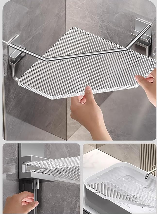 EVERZONE Shower Corner Caddy, 2 Pack 12" Brushed 304 Stainless Steel Organizer - Image 8
