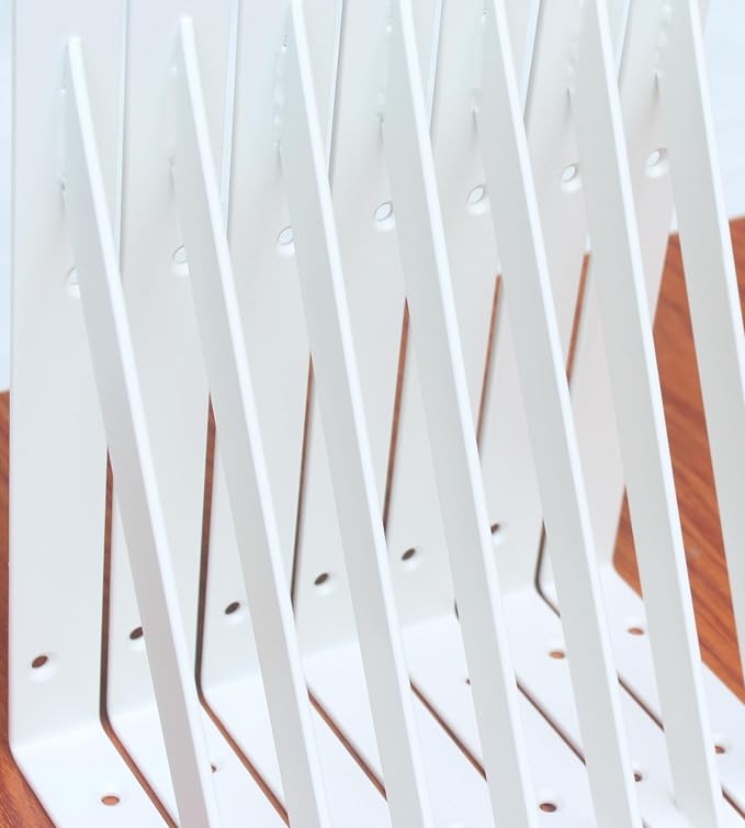 8 Pack L10 x H 8" White Heavy Duty Shelf Brackets - Image 5