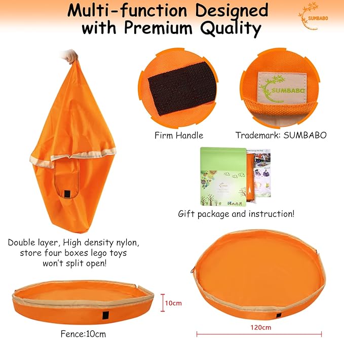 Toy Storage for Lego Play Mat Bag - Image 7