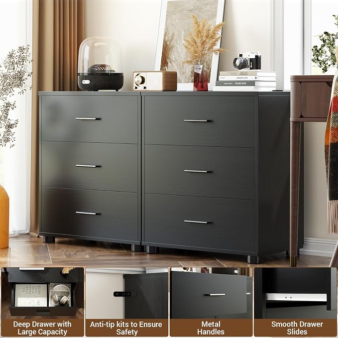 Aheaplus Closet Drawers Set of 2, Wood Closet Organizers and Storage - Image 4