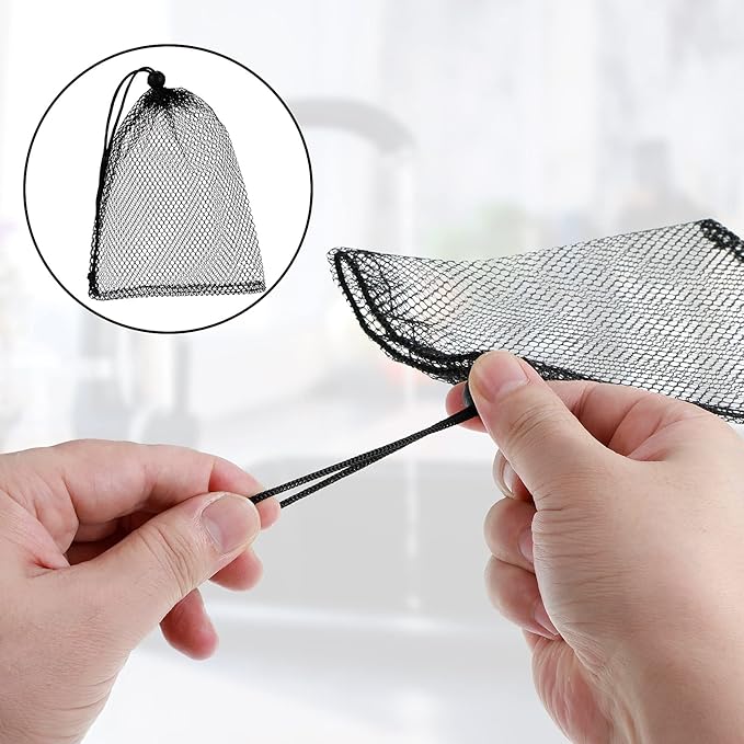TecUnite 10 Pcs Mesh Bags Drawstring Laundry Bags Large Nylon Mesh Gift - Image 3