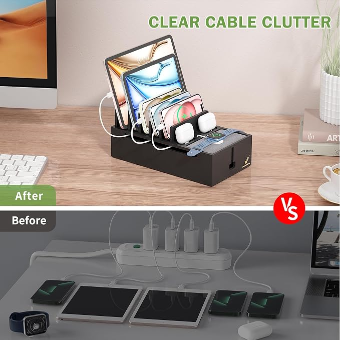 Pezin & Hulin Natural Bamboo Cable Management Box, Wire Organizers - Image 3