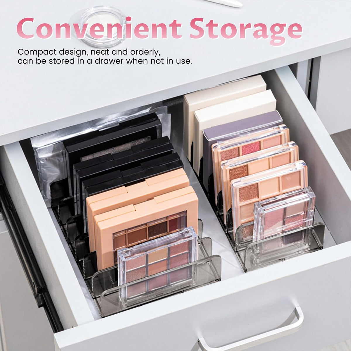 4 Pack Eyeshadow Palette Makeup Organizer, 7-Section Acrylic Cosmetic