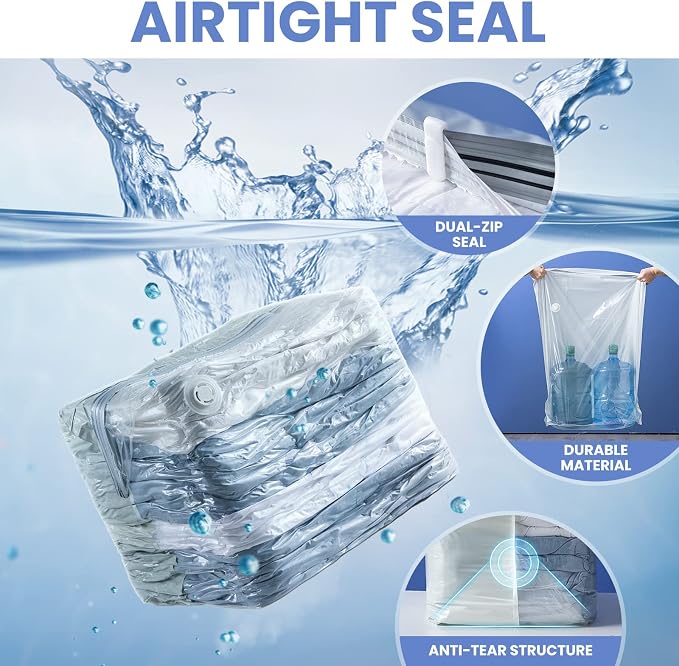 8 Pack Vacuum Storage Bags, Jumbo Cube 31x40x15 Inch, Extra Large Vacuum Seal - Image 6