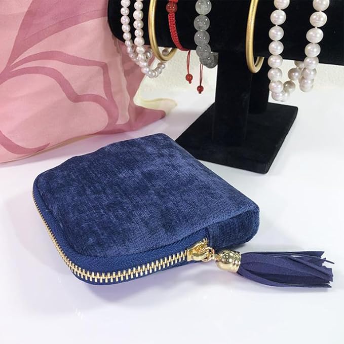 Travel Jewelry Case, Portable Jewelry Storage Bag, Compact Foldable Five - Image 3