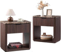 Fluted Nightstand Set of 2, Bedside Table by DelArk