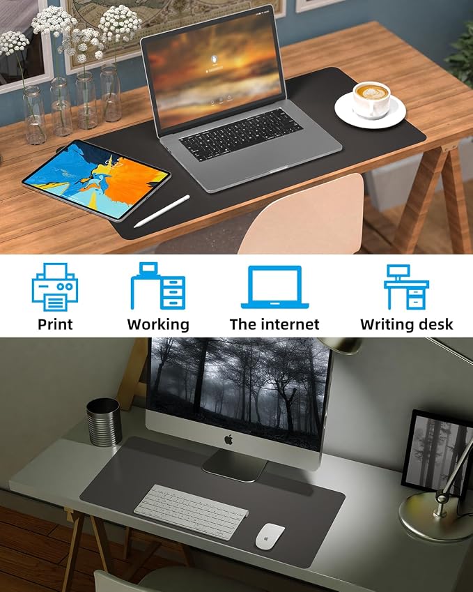 PULeather Non-Slip Desk Mat, Large Mouse Pad & Laptop Desk Pad - Image 6