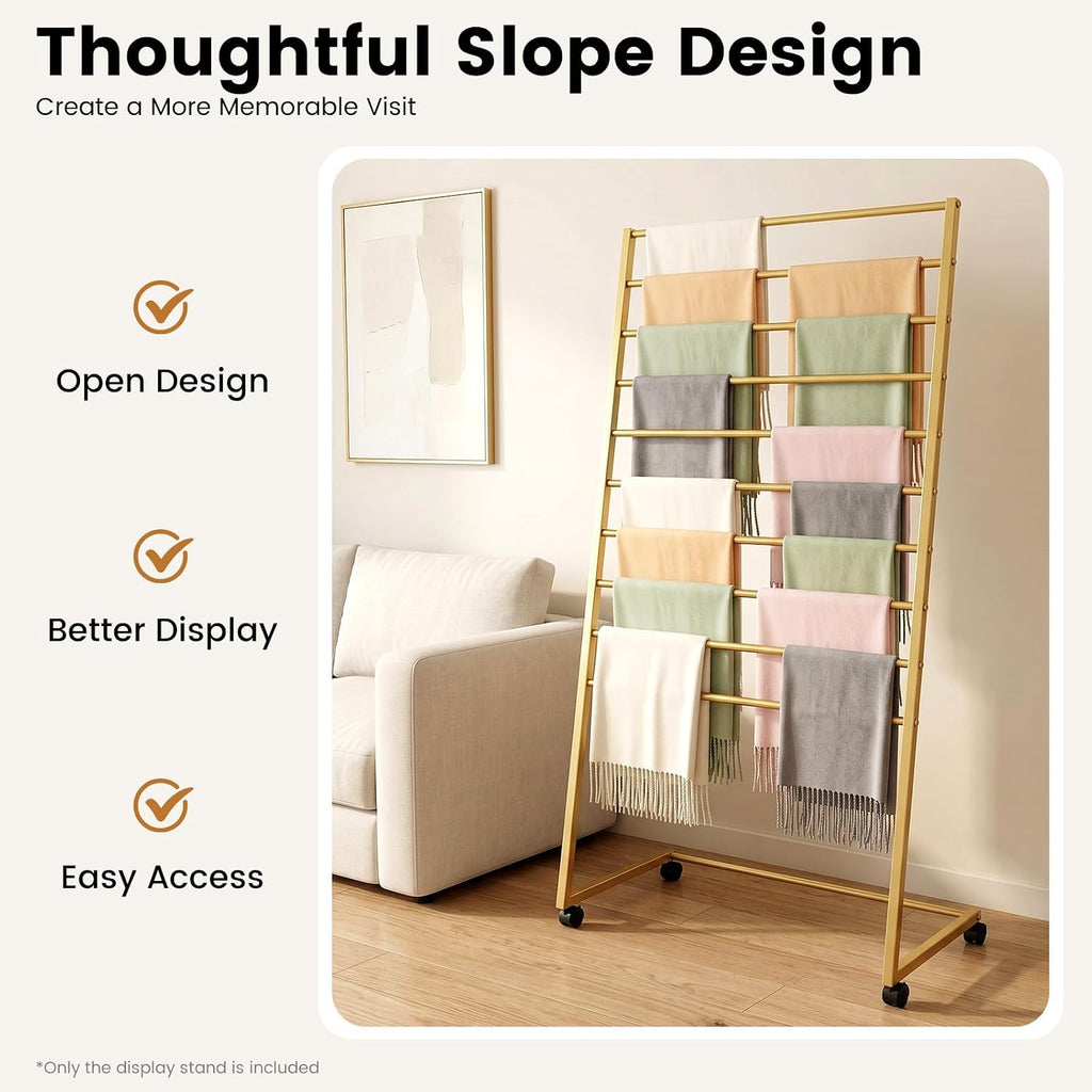 Scarf Organizer, Scarf Display Stand, 10 Tier Metal Scarf Holder