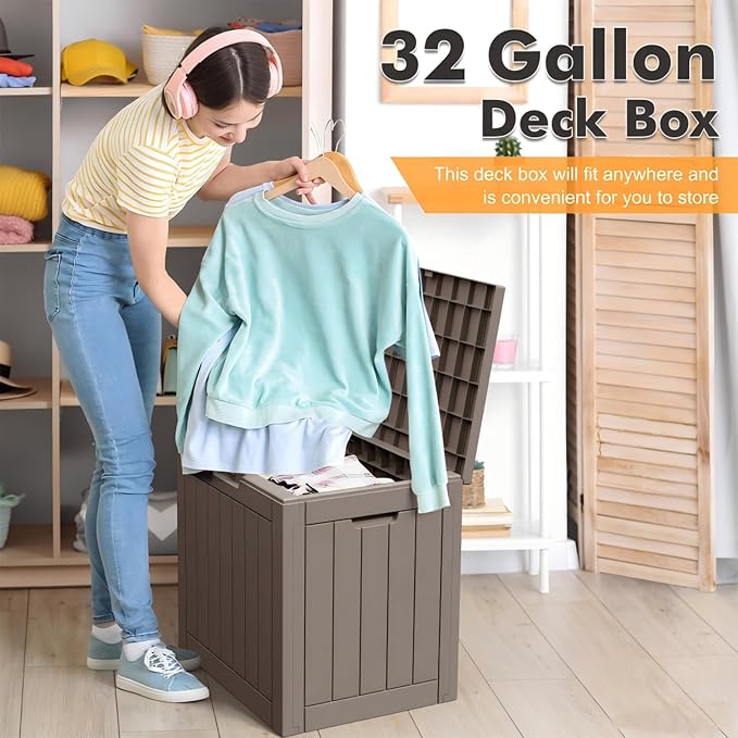 Outdoor Storage Box, Resin Deck Boxes Outdoor Waterproof - Image 4