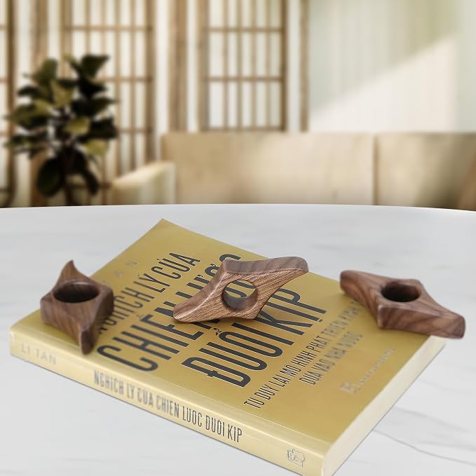 Walnut Book Page Holder, Smooth Finish Wood Book Holder - Image 8