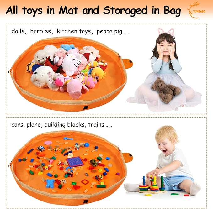 Toy Storage for Lego Play Mat Bag - Image 6