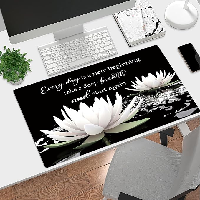 LB Black and White Floral Mouse Pad Plant Flower - Image 2