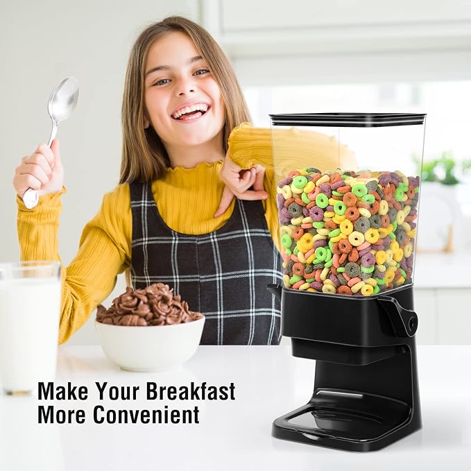 Cereal Dispenser Countertop 2 Pack 5.5 Qt Large Cereal Storage Container Holder - Image 2