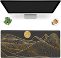 Desk Mat, Mountain Line Art Extended Gaming Mouse Pad, Large Non-Slip Rubber by MIOAOSRT