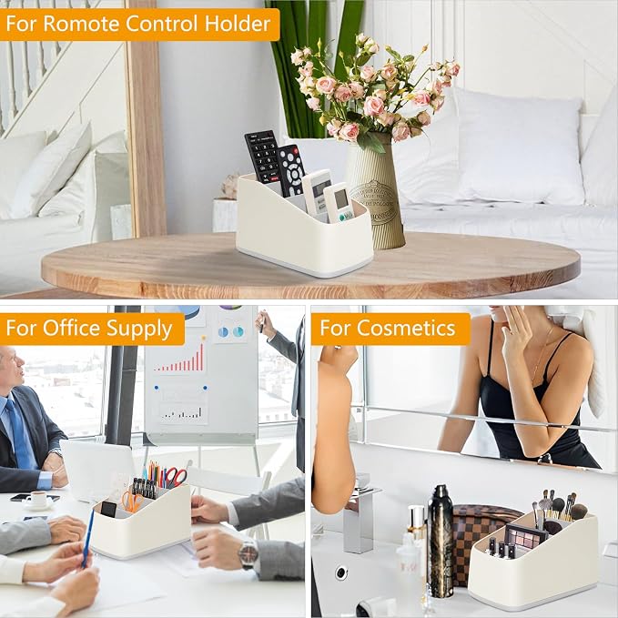 Remote Control Holder with 4 Compartments, TV Remote Caddy/Box/Tray Organizer - Image 6