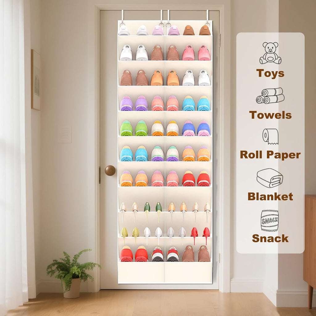20-30 Pairs Over the Door Shoe Organizer, 10-Tier Door Shoes Rack
