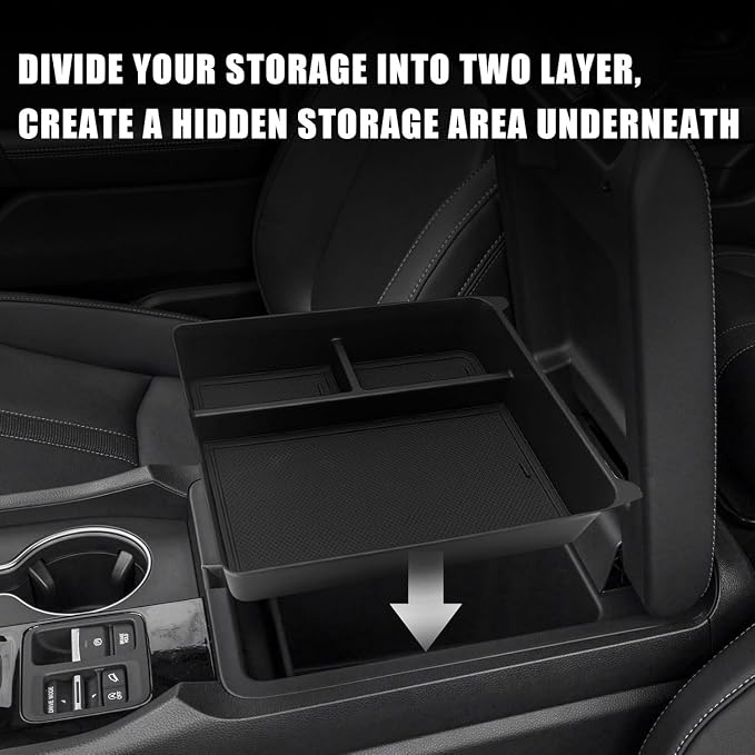 Muslogy Center Console Organizer & Cup Holder Insert & Magnet Armrest Hidden - Image 4