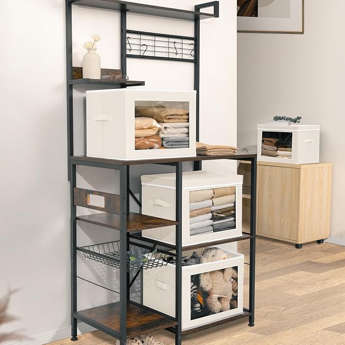 Fabric Storage Bins with Lids, Decorative Storage Boxes, Closet Storage Bins - Image 5