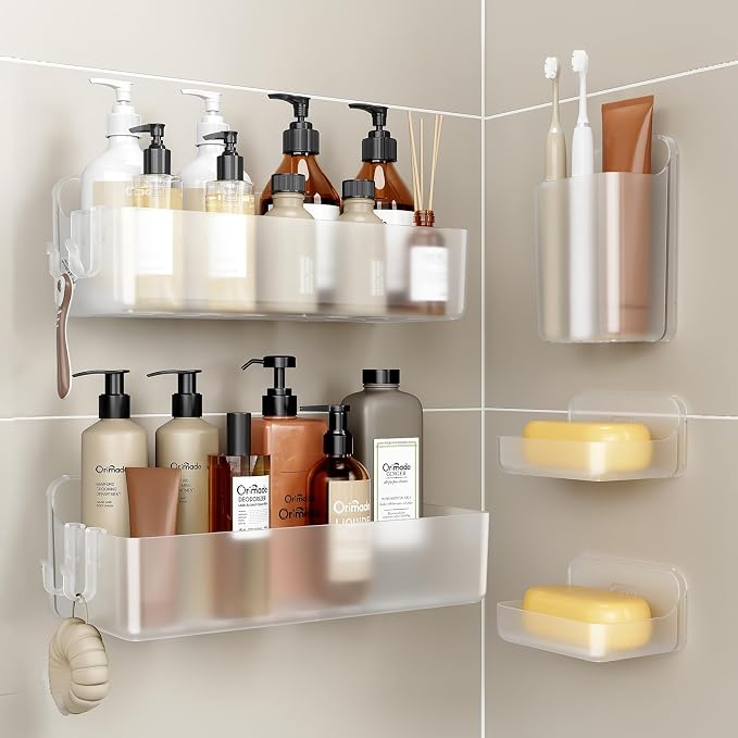 Orimade Shower Caddy 5-Pack, No-Drill Adhesive Shelves by Orimade