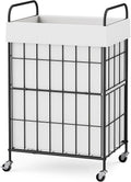 90L Laundry Hamper with Wheels, Laundry Basket with Handle and Liner