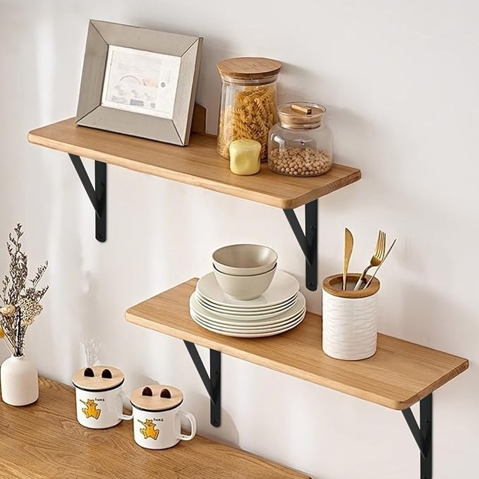 8 Pack L6 x H 4" Black Heavy Duty Shelf Brackets - Image 4