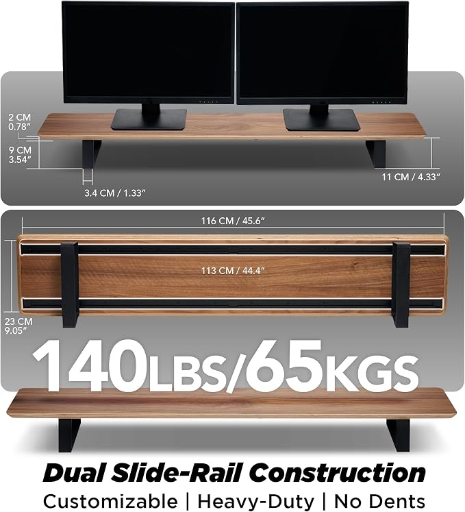Moodular Wooden Monitor Stand 45.6” Large Desk Organizer - Image 4