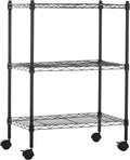 Amazon Basics 3-Shelf Adjustable, Heavy Duty Storage Shelving Unit on 2'' PP by AmazonBasics