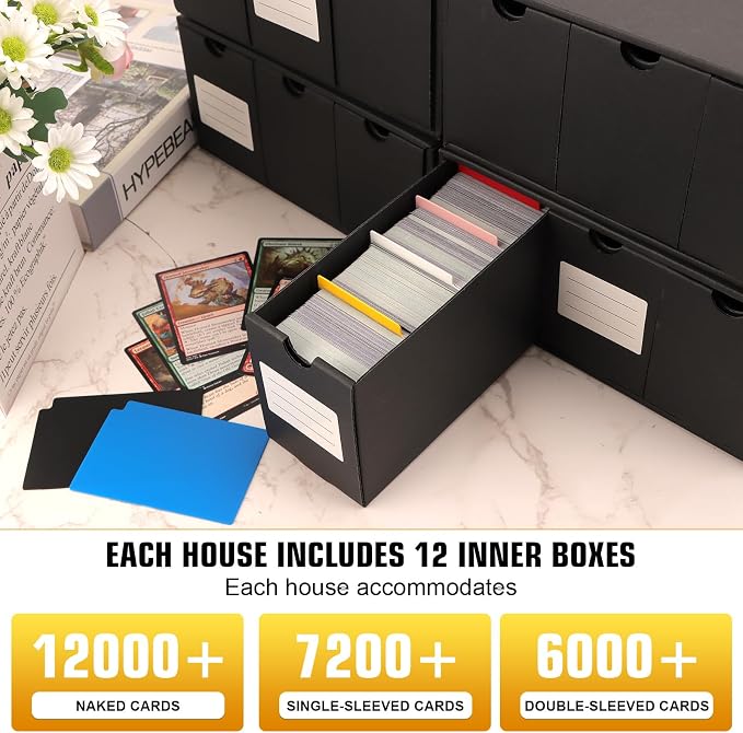 Trading Card Storage Box, Includes 12-600 CT Boxes & 48 Card Dividers, 12000+ - Image 6