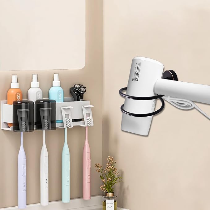 Hair Dryer Holder Hair Care Tools Holder Wall Mount Chrome Finished Stainless - Image 7