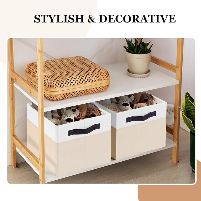 Criusia 8 Pack Large Storage Basket, Fabric Blanket Basket Living Room - Image 7