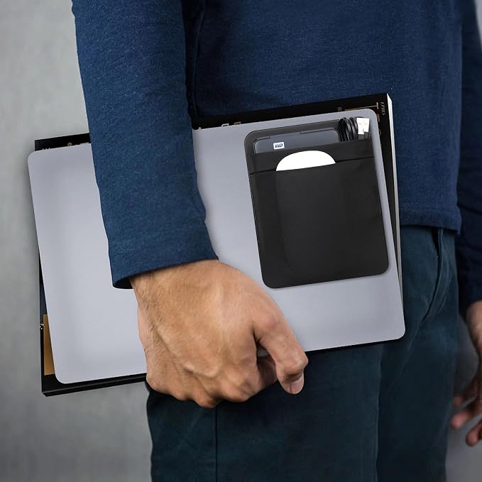 Lacdo Portable External Hard Drive Carrying Case, 2-Pocket Stick on Pouch Holder - Image 7