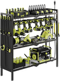 Power Tool Organizer Cart with Charging Station, 8 Drills, Black