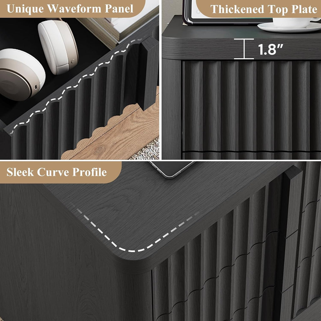 Fluted Dresser for Bedroom, 48" Tall 6 Drawer Dresser, Modern Chest of