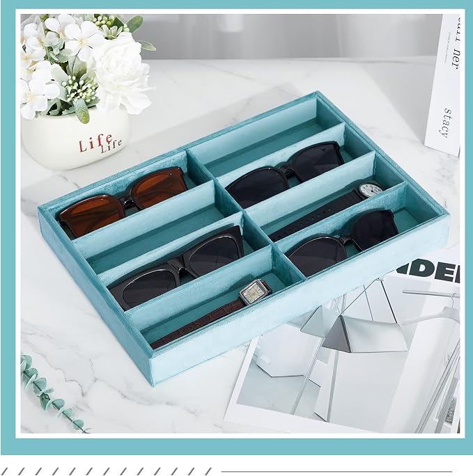 Amylove 2 Pcs Sunglass Organizer Trays Glasses Stackable Jewelry Trays Sunglass - Image 4